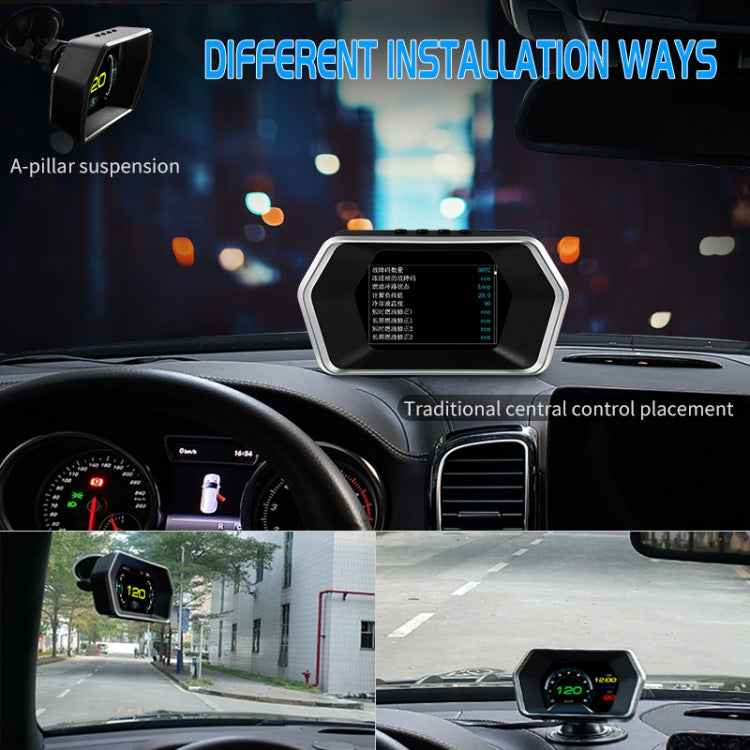 P17 Car HUD Head-up Display GPS Misuratore di velocità Auto OBD2 Codice di eliminazione guasti, P17