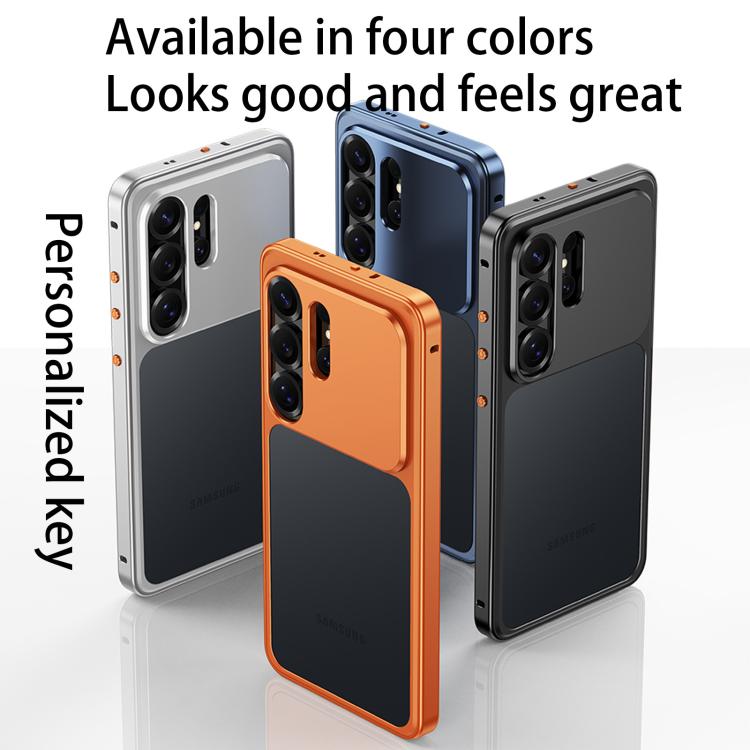 Custodia per telefono con fibbia a molla di raffreddamento e telaio in metallo., For Samsung Galaxy S26 Ultra 5G, For Samsung Galaxy S25 Ultra 5G, For Samsung Galaxy S24 Ultra 5G, For Samsung Galaxy S23 Ultra 5G