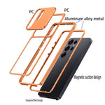 Custodia per telefono con fibbia a molla di raffreddamento e telaio in metallo., For Samsung Galaxy S26 Ultra 5G, For Samsung Galaxy S25 Ultra 5G, For Samsung Galaxy S24 Ultra 5G, For Samsung Galaxy S23 Ultra 5G