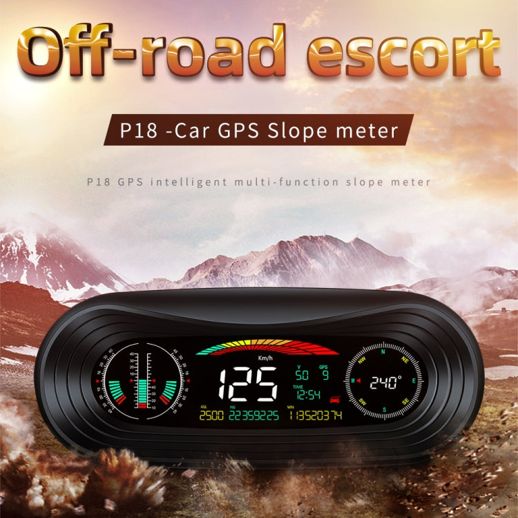 P18 GPS Car HUD Head-up Display Velocità/Tensione/Chilometraggio del veicolo, P18