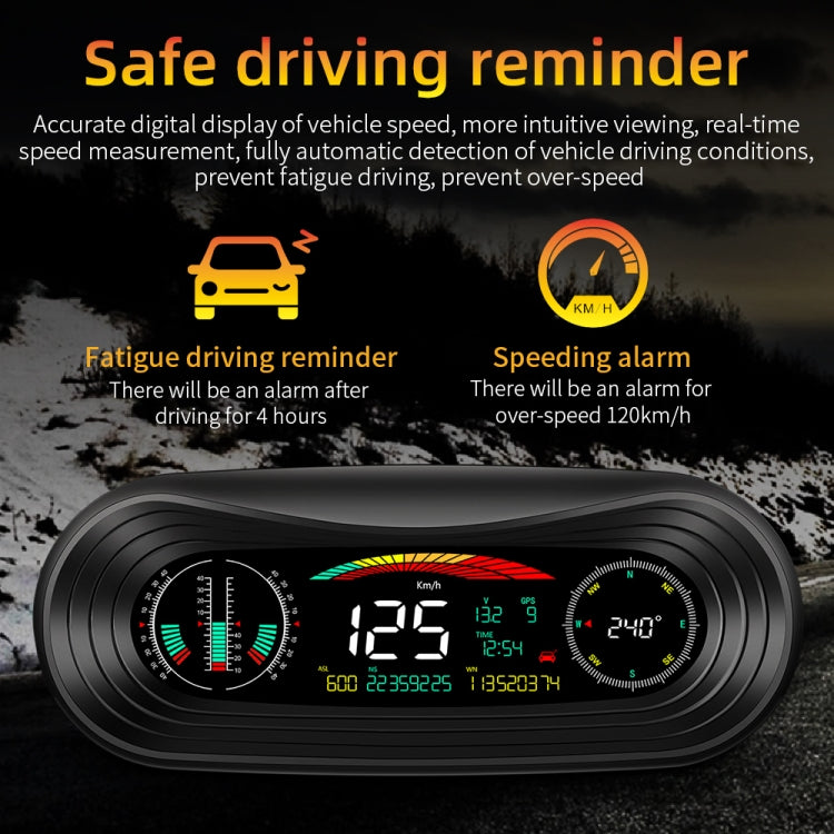 P18 GPS Car HUD Head-up Display Velocità/Tensione/Chilometraggio del veicolo, P18
