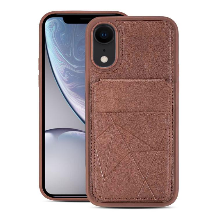 Portafoglio multifunzionale verticale con apertura a libro e custodia posteriore per telefono in ecopelle., For iPhone XR