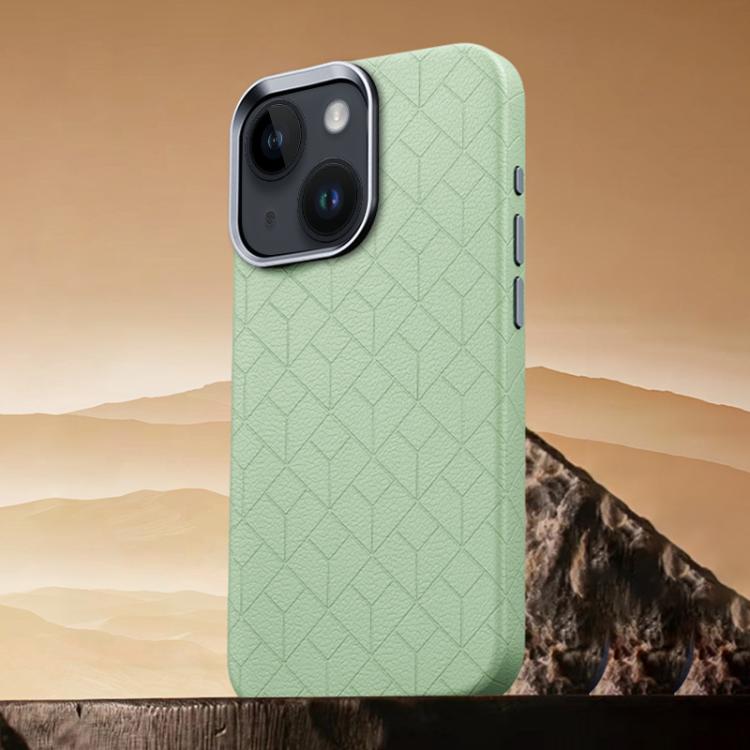 Custodia magnetica per telefono con motivo a griglia in rilievo della serie Cubo di Rubik, For iPhone 15 Pro, For iPhone 15 Plus / 14 Plus, For iPhone 15, For iPhone 14 / 13