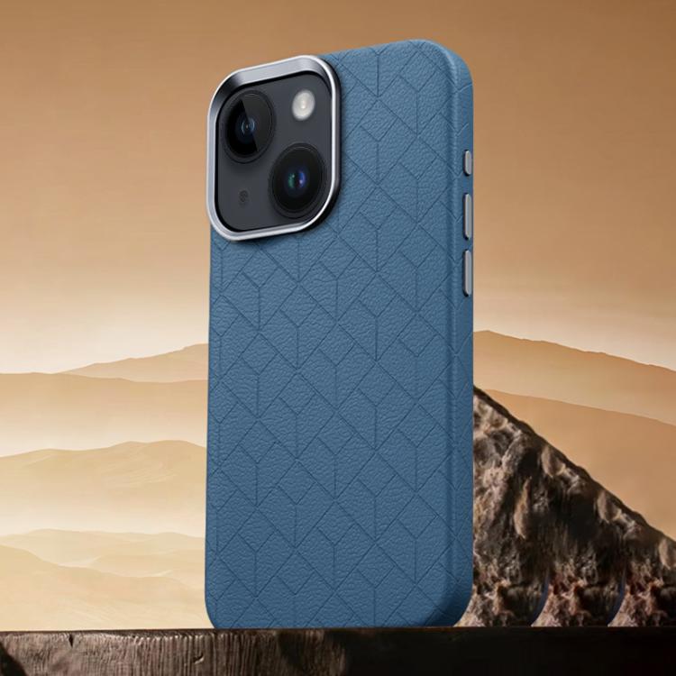 Custodia magnetica per telefono con motivo a griglia in rilievo della serie Cubo di Rubik, For iPhone 15 Pro, For iPhone 15 Plus / 14 Plus, For iPhone 15, For iPhone 14 / 13