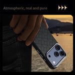 Custodia magnetica per telefono con motivo a griglia in rilievo della serie Cubo di Rubik, For iPhone 14 Pro, For iPhone 14 Pro Max, For iPhone 13 Pro Max, For iPhone 13 Pro