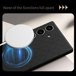 Custodia magnetica per telefono con motivo a griglia in rilievo della serie Cubo di Rubik, For Samsung Galaxy S26+ 5G, For Samsung Galaxy S26 Ultra 5G, For Samsung Galaxy S26 5G, For Samsung Galaxy S25 5G / S24 5G