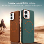Custodia per PC in pelle di elefante con copertura totale e chiusura magnetica in microfibra., For iPhone 16, For iPhone 15 Pro Max, For iPhone 15 Pro