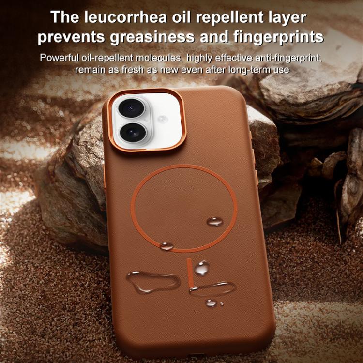 Custodia per PC in pelle di elefante con copertura totale e chiusura magnetica in microfibra., For iPhone 16, For iPhone 15 Pro Max, For iPhone 15 Pro