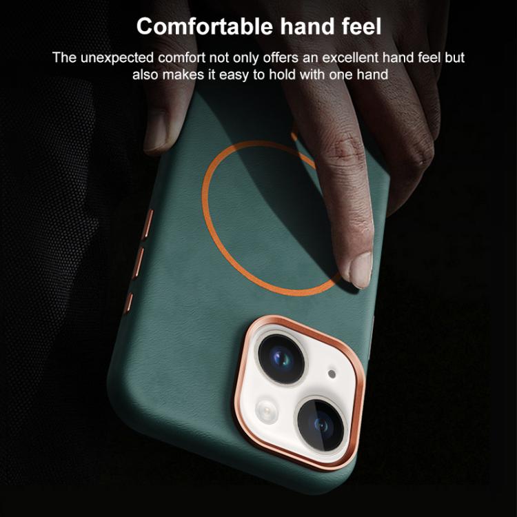 Custodia per PC in pelle di elefante con copertura totale e chiusura magnetica in microfibra., For iPhone 15 Plus / 14 Plus, For iPhone 15, For iPhone 14 / 13