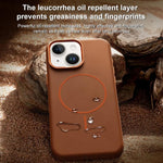 Custodia per PC in pelle di elefante con copertura totale e chiusura magnetica in microfibra., For iPhone 15 Plus / 14 Plus, For iPhone 15, For iPhone 14 / 13