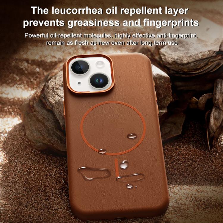 Custodia per PC in pelle di elefante con copertura totale e chiusura magnetica in microfibra., For iPhone 15 Plus / 14 Plus, For iPhone 15, For iPhone 14 / 13