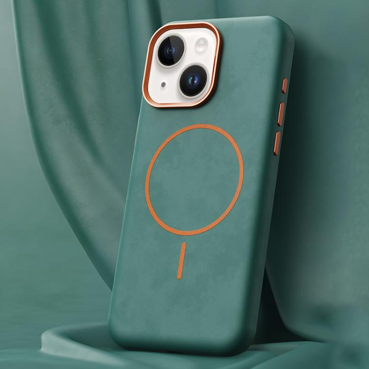 Custodia per PC in pelle di elefante con copertura totale e chiusura magnetica in microfibra., For iPhone 15 Plus / 14 Plus, For iPhone 15, For iPhone 14 / 13