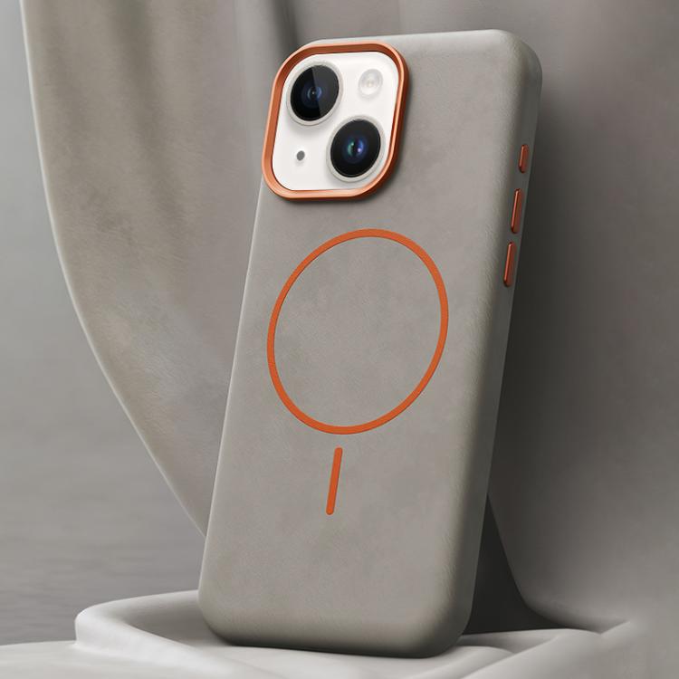 Custodia per PC in pelle di elefante con copertura totale e chiusura magnetica in microfibra., For iPhone 15 Plus / 14 Plus, For iPhone 15, For iPhone 14 / 13