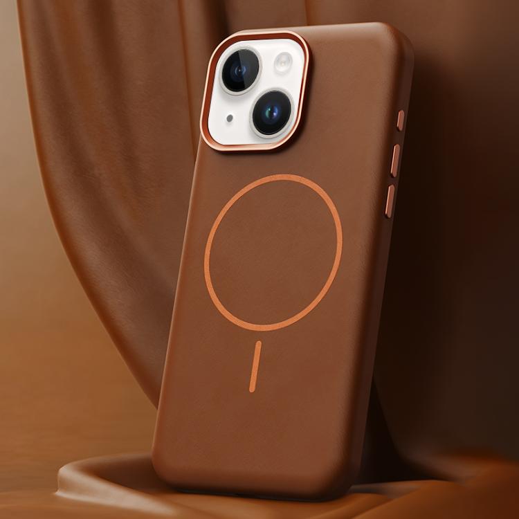 Custodia per PC in pelle di elefante con copertura totale e chiusura magnetica in microfibra., For iPhone 15 Plus / 14 Plus, For iPhone 15, For iPhone 14 / 13