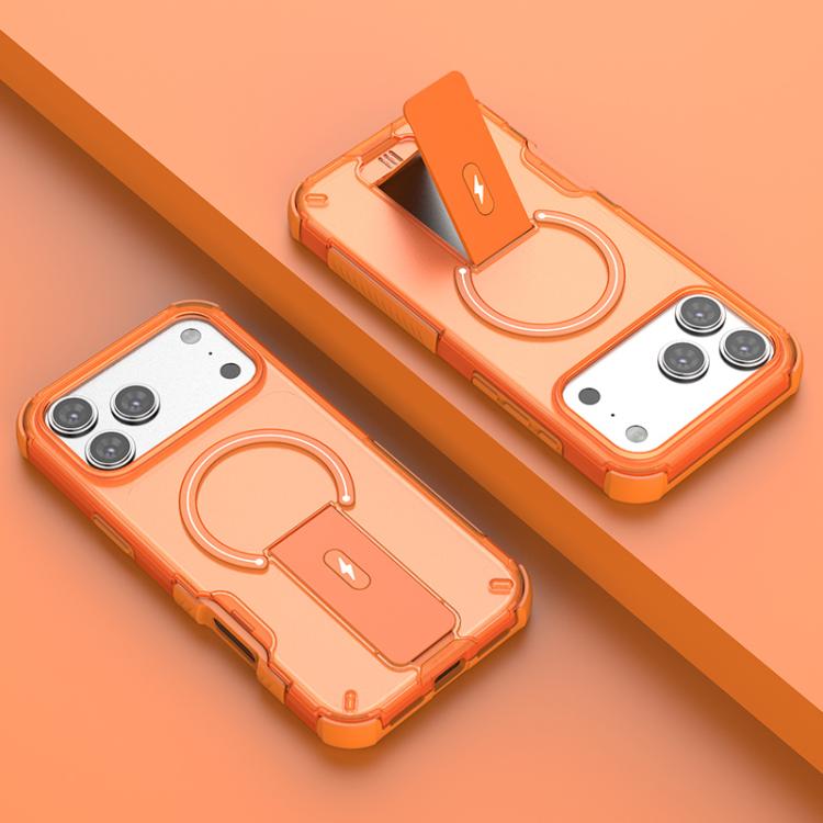 Custodia per telefono con supporto magnetico, effetto pelle traslucida., For iPhone 17 Pro Max, For iPhone 17 Pro