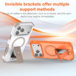 Custodia per telefono con supporto magnetico, effetto pelle traslucida., For iPhone 17 Pro Max, For iPhone 17 Pro