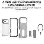 Custodia per telefono con supporto magnetico, effetto pelle traslucida., For iPhone 17 Pro Max, For iPhone 17 Pro