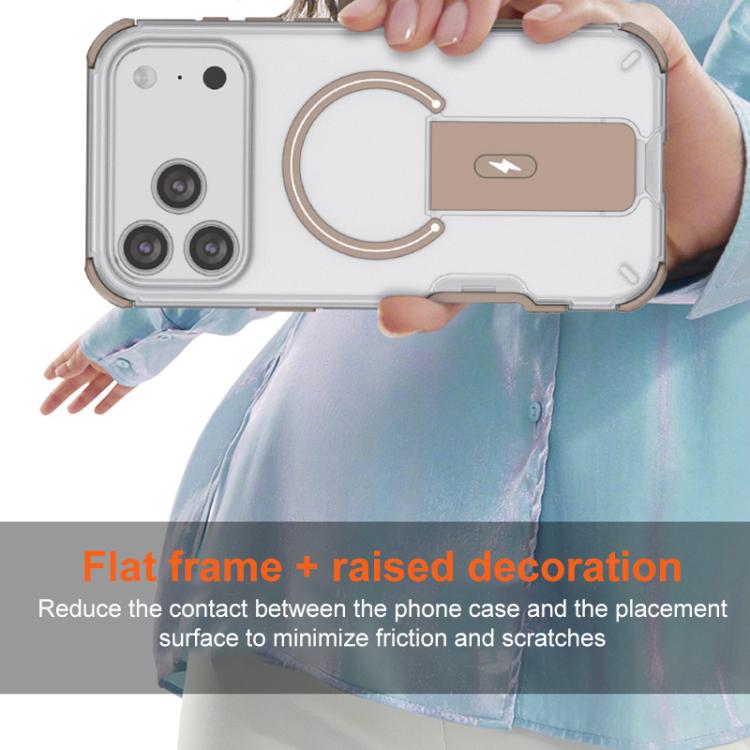 Custodia per telefono con supporto magnetico, effetto pelle traslucida., For iPhone 17 Pro Max, For iPhone 17 Pro