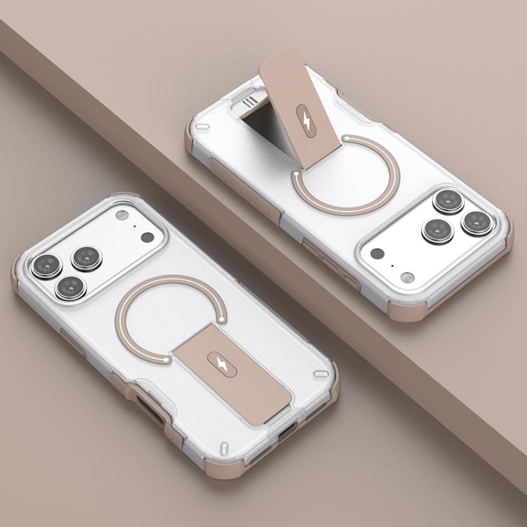 Custodia per telefono con supporto magnetico, effetto pelle traslucida., For iPhone 17 Pro Max, For iPhone 17 Pro