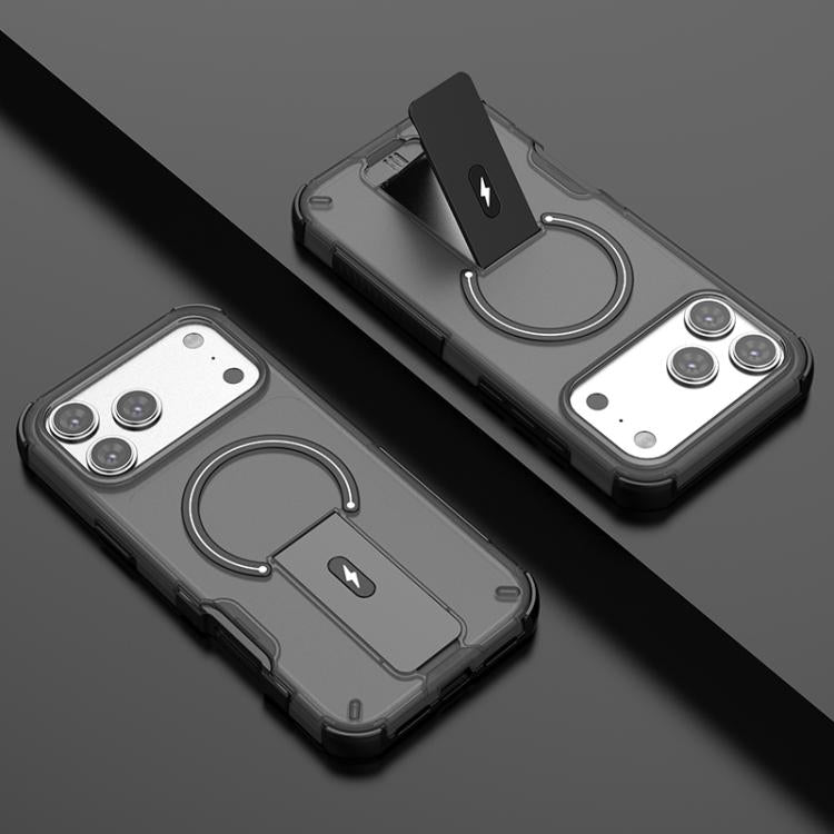 Custodia per telefono con supporto magnetico, effetto pelle traslucida., For iPhone 17 Pro Max, For iPhone 17 Pro