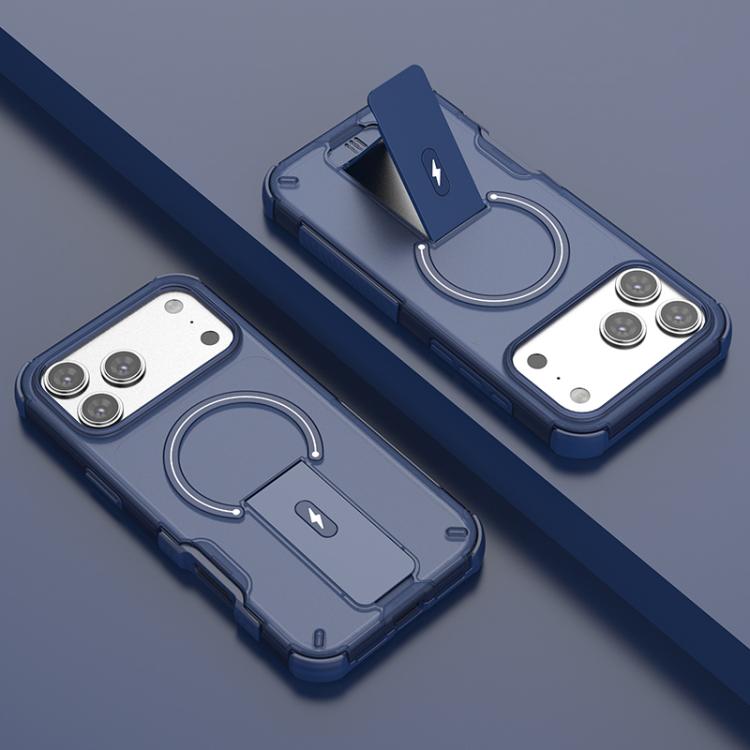Custodia per telefono con supporto magnetico, effetto pelle traslucida., For iPhone 17 Pro Max, For iPhone 17 Pro