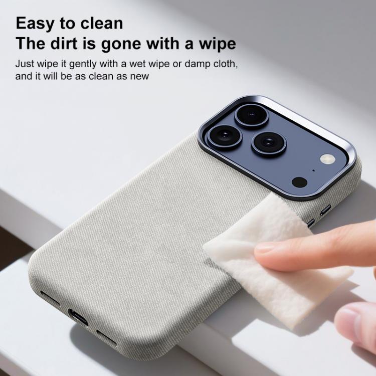 Custodia per telefono magnetica a copertura totale con texture in flanella, For iPhone 17 Pro Max, For iPhone 17 Pro