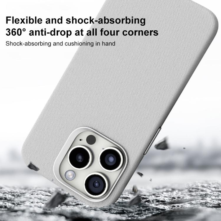 Custodia per telefono magnetica a copertura totale con texture in flanella, For iPhone 16 Pro Max, For iPhone 16 Pro