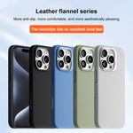Custodia per telefono magnetica a copertura totale con texture in flanella, For iPhone 16 Pro Max, For iPhone 16 Pro