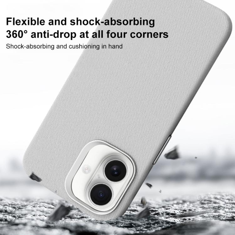 Custodia per telefono magnetica a copertura totale con texture in flanella, For iPhone 16 Plus, For iPhone 16
