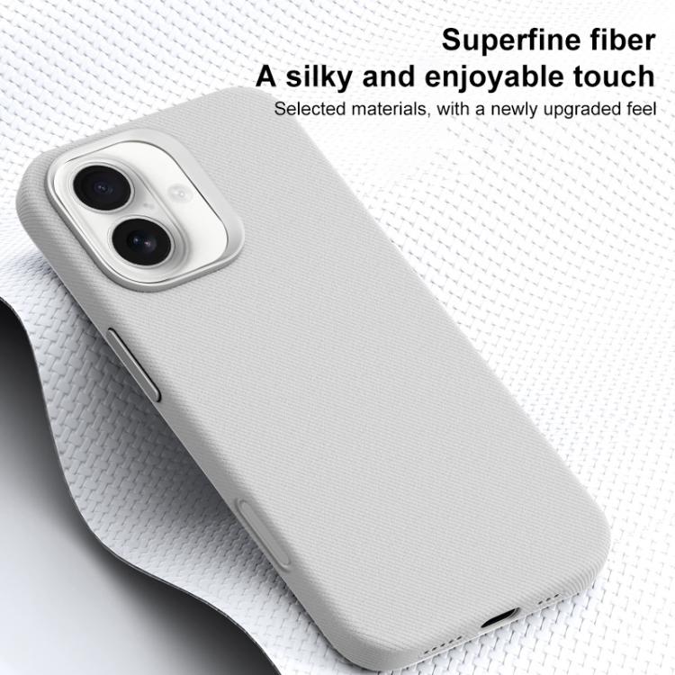 Custodia per telefono magnetica a copertura totale con texture in flanella, For iPhone 16 Plus, For iPhone 16