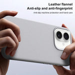 Custodia per telefono magnetica a copertura totale con texture in flanella, For iPhone 16 Plus, For iPhone 16