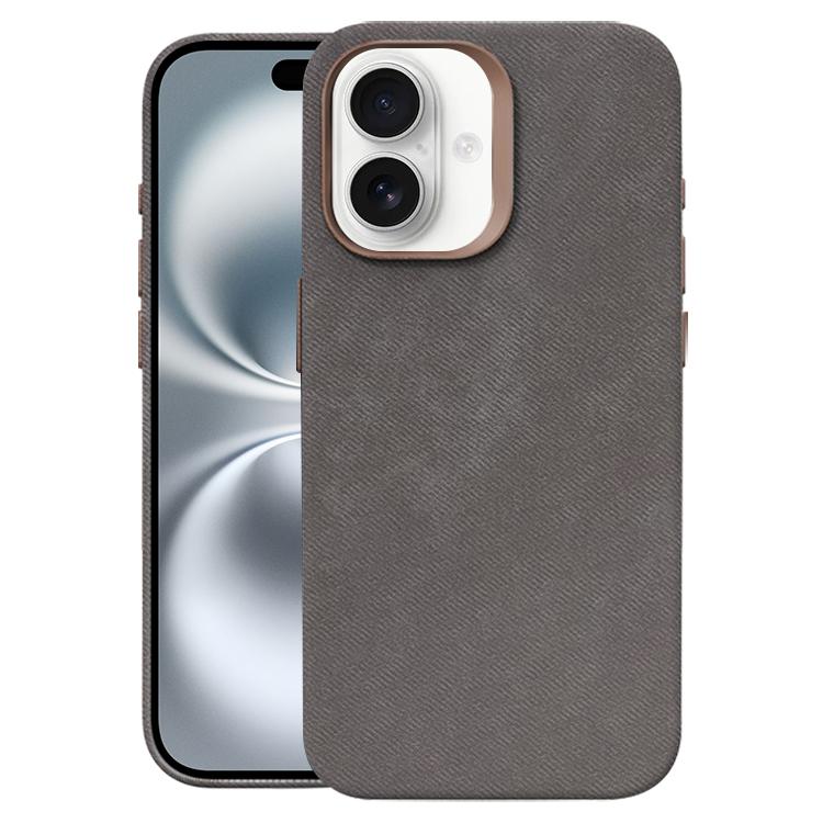 Custodia per telefono magnetica a copertura totale con texture in flanella, For iPhone 16 Plus, For iPhone 16