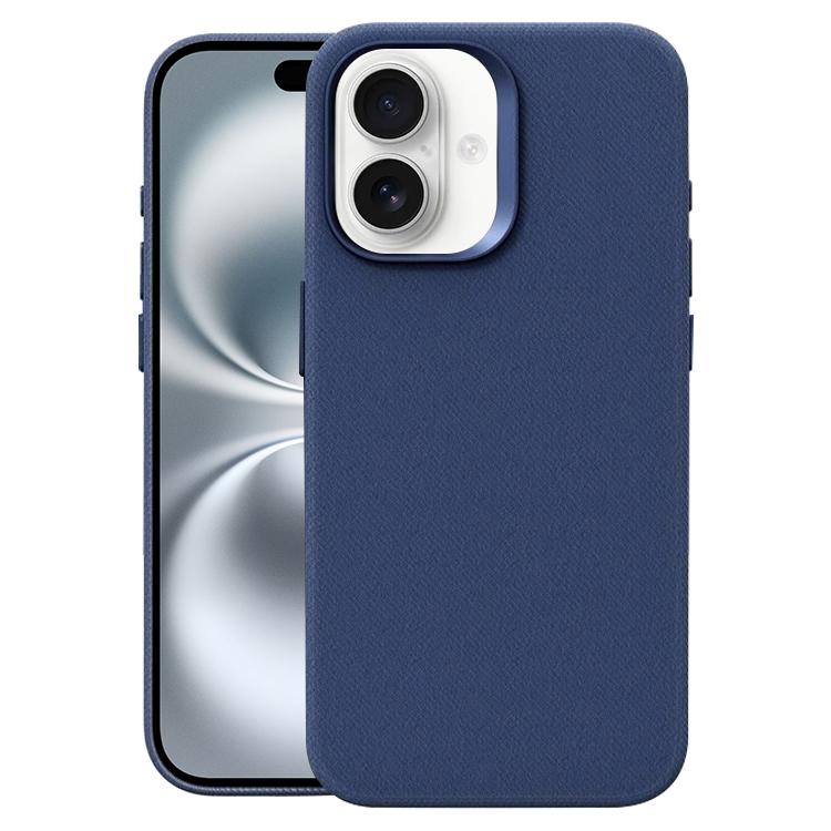 Custodia per telefono magnetica a copertura totale con texture in flanella, For iPhone 16 Plus, For iPhone 16