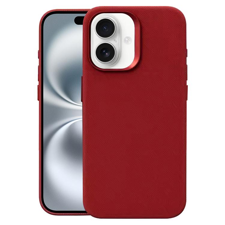 Custodia per telefono magnetica a copertura totale con texture in flanella, For iPhone 16 Plus, For iPhone 16