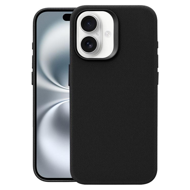 Custodia per telefono magnetica a copertura totale con texture in flanella, For iPhone 16 Plus, For iPhone 16