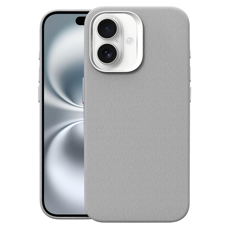 Custodia per telefono magnetica a copertura totale con texture in flanella, For iPhone 16 Plus, For iPhone 16