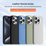 Custodia per telefono magnetica a copertura totale con texture in flanella, For iPhone 15 Pro Max, For iPhone 15 Pro