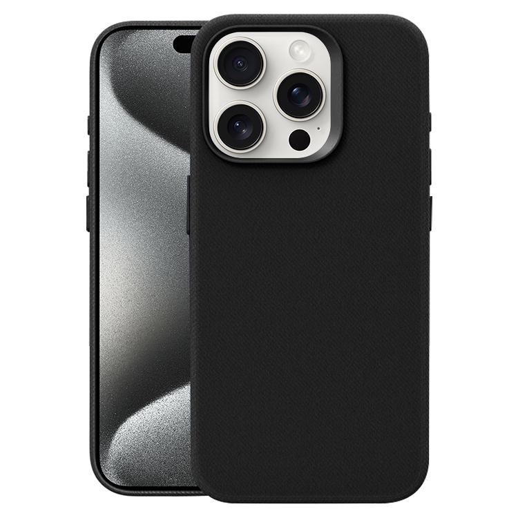 Custodia per telefono magnetica a copertura totale con texture in flanella, For iPhone 15 Pro Max, For iPhone 15 Pro