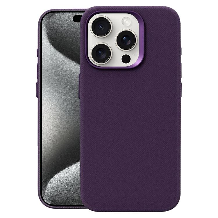 Custodia per telefono magnetica a copertura totale con texture in flanella, For iPhone 15 Pro Max, For iPhone 15 Pro