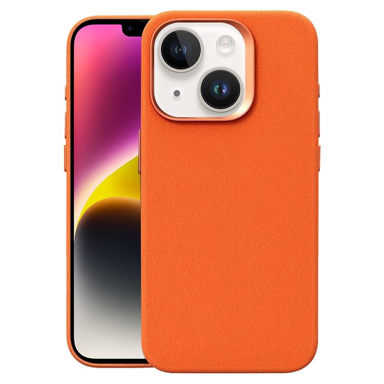 Custodia per telefono magnetica a copertura totale con texture in flanella, For iPhone 15 Plus / 14 Plus, For iPhone 15