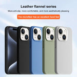 Custodia per telefono magnetica a copertura totale con texture in flanella, For iPhone 15 Plus / 14 Plus, For iPhone 15