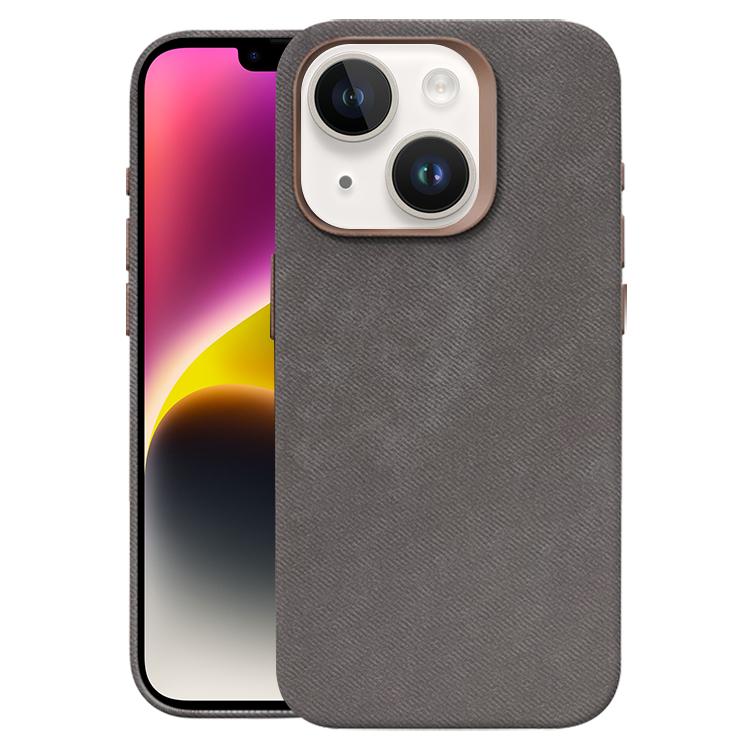 Custodia per telefono magnetica a copertura totale con texture in flanella, For iPhone 15 Plus / 14 Plus, For iPhone 15