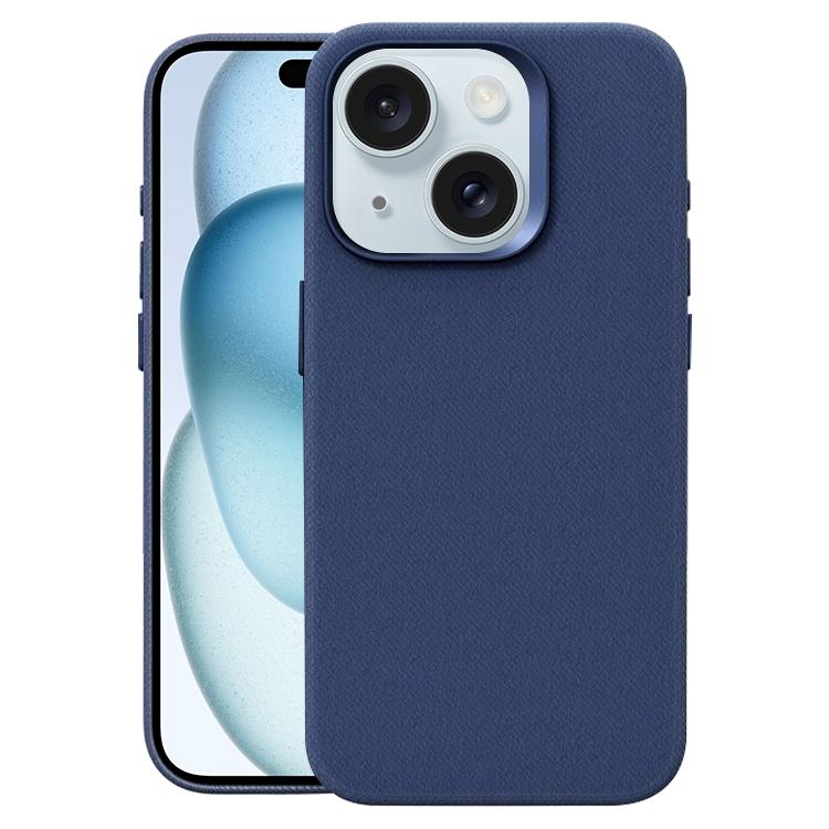 Custodia per telefono magnetica a copertura totale con texture in flanella, For iPhone 15 Plus / 14 Plus, For iPhone 15
