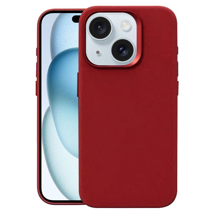 Custodia per telefono magnetica a copertura totale con texture in flanella, For iPhone 15 Plus / 14 Plus, For iPhone 15