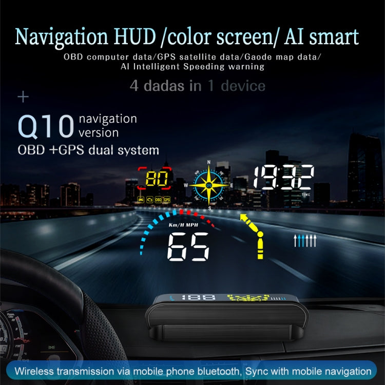 Misuratore di velocità GPS con display head-up HUD per auto Q10, Q10