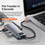 Baseus Metallic Glow Series CAHUB-CX0G 5 in 1 Multifunctional Type-C HUB Docking Station