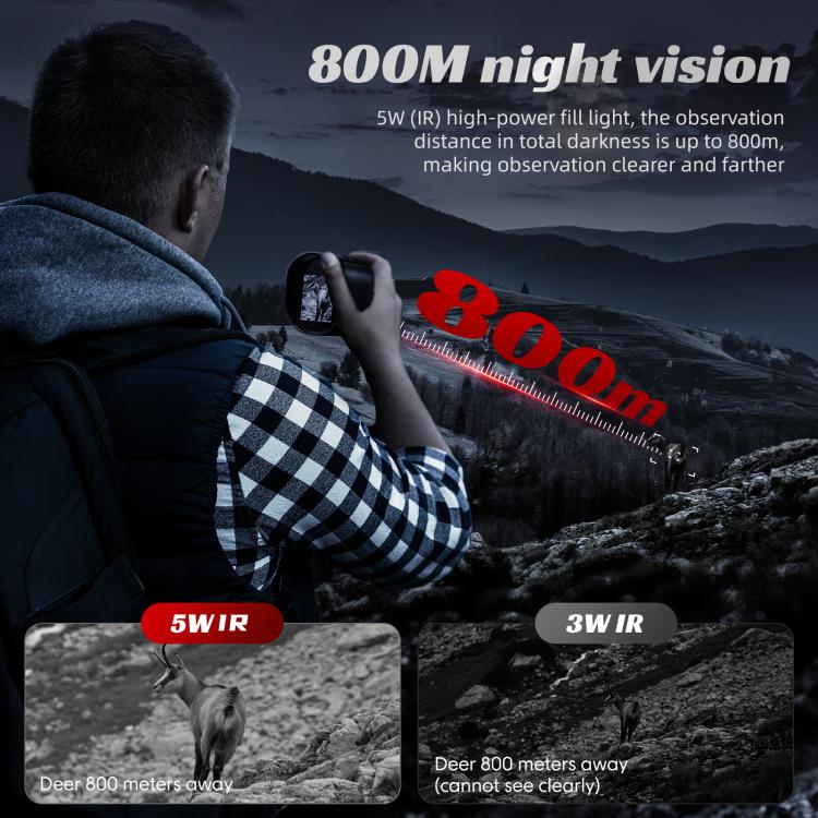 Inskam 329 Dispositivo monoculare digitale a infrarossi per visione notturna HD da 2 MP con display da 2 pollici, inskam329