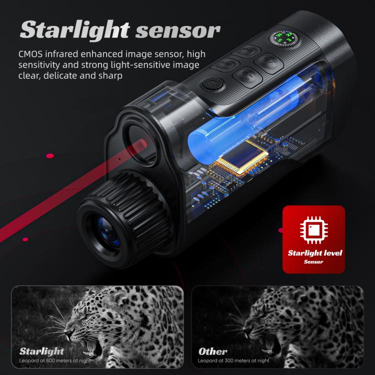 Inskam 329 Dispositivo monoculare digitale a infrarossi per visione notturna HD da 2 MP con display da 2 pollici, inskam329