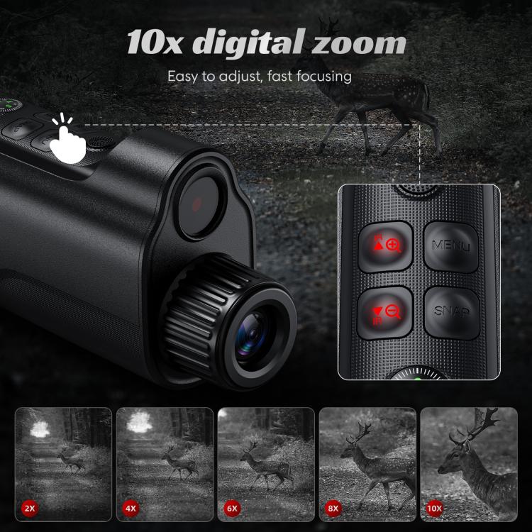 Inskam 329 Dispositivo monoculare digitale a infrarossi per visione notturna HD da 2 MP con display da 2 pollici, inskam329