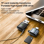 Adattatore TF, mini lettore di schede, USB to TF Card, Type-C to TF Card